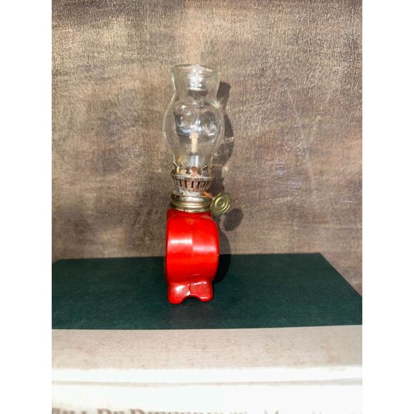 Vintage Heart Shaped Miniature Oil Lantern Lamp Trinket "You're All Heart" 4.75" - Picture 4 of 10